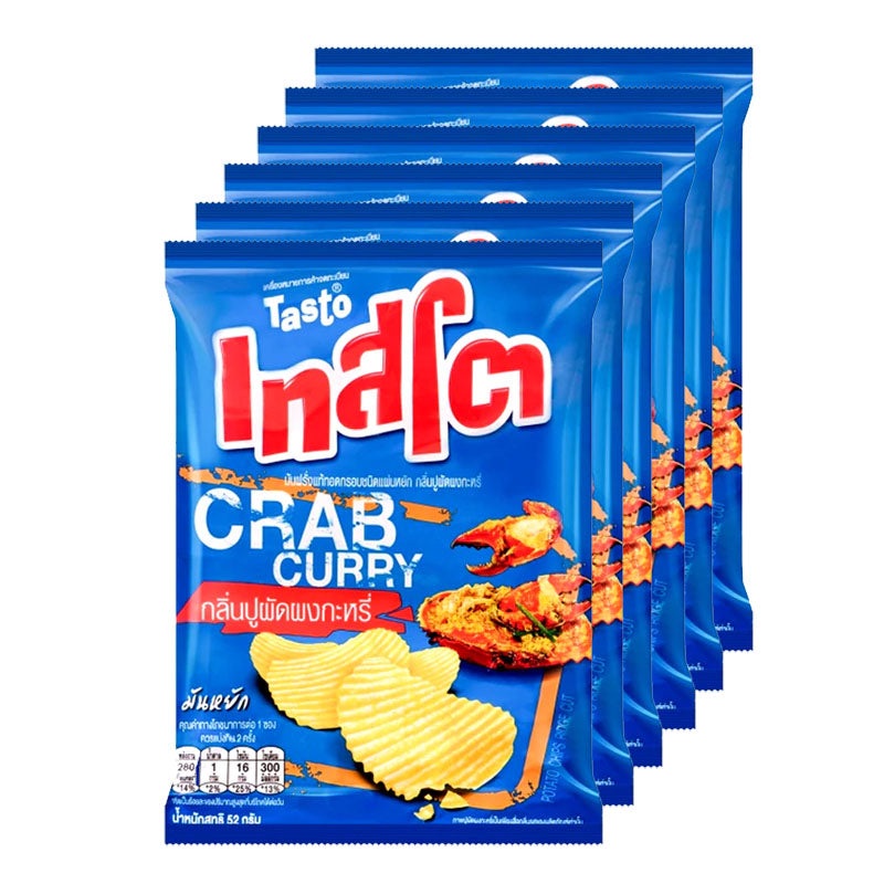 Tasto Potato Chips Crab Curry Flavour Size 52g 6pcs