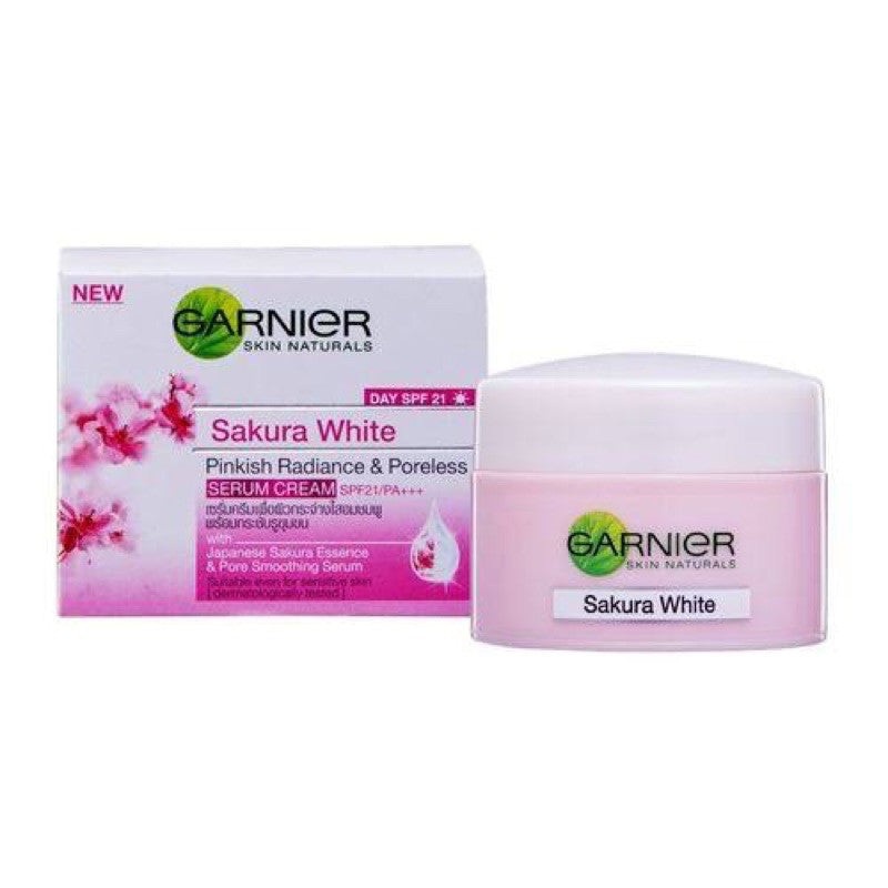 GARNIER SKIN NATURALS SAKURA WHITE PINKISH RADIANC& PORELESS SERUM CREAM SPF21/ PA+++ 18ml