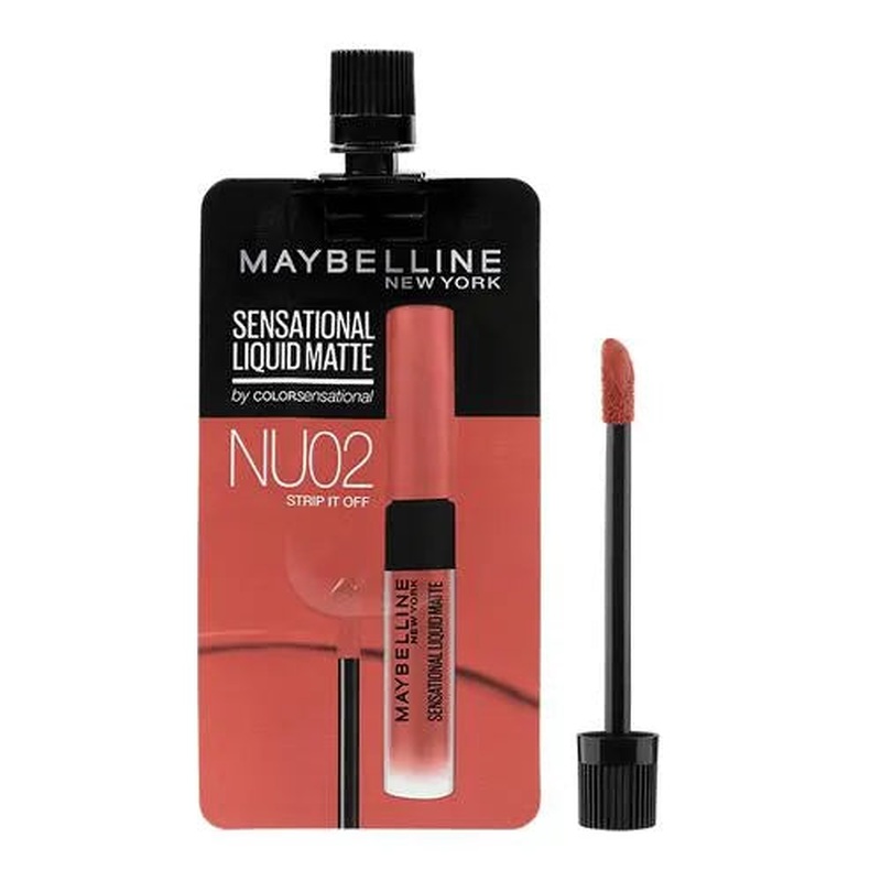 Maybelline New York Color Sensational Liquid Matte Mini Pack, 2 ml ( NU02 Strip it off)