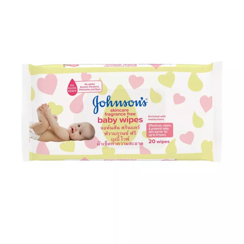 Johnsons Baby Skincare Wipes (Fragrance Free) 20Pcs