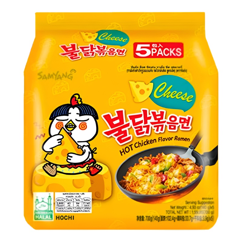 Samyang Cheese Hot Chicken Flavour Ramen Size 140g Pack of 5pcs