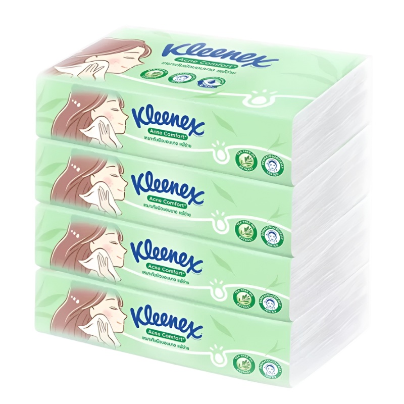 Kleenex Acne Comfort Soft Box Facial Tissue 100sheets Pack4