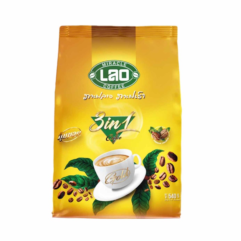 Miracle Lao Coffee Creamy Yellow 20g x 24 Sachets of Pack 540g