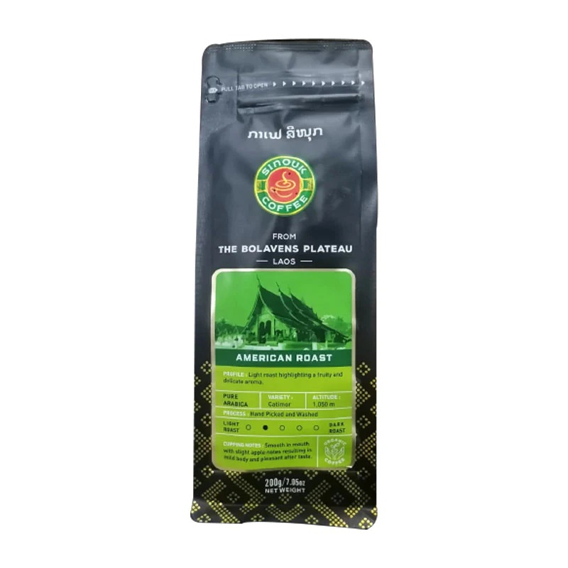 Sinouk Coffee American Roast Coffee Beans Size 200g ( Pure Arabica )