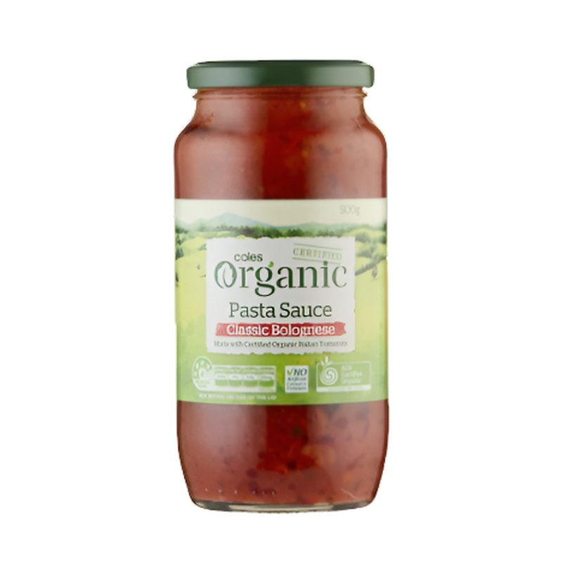 Coles Pasta Sauce Organic Classic Bolognese 500g