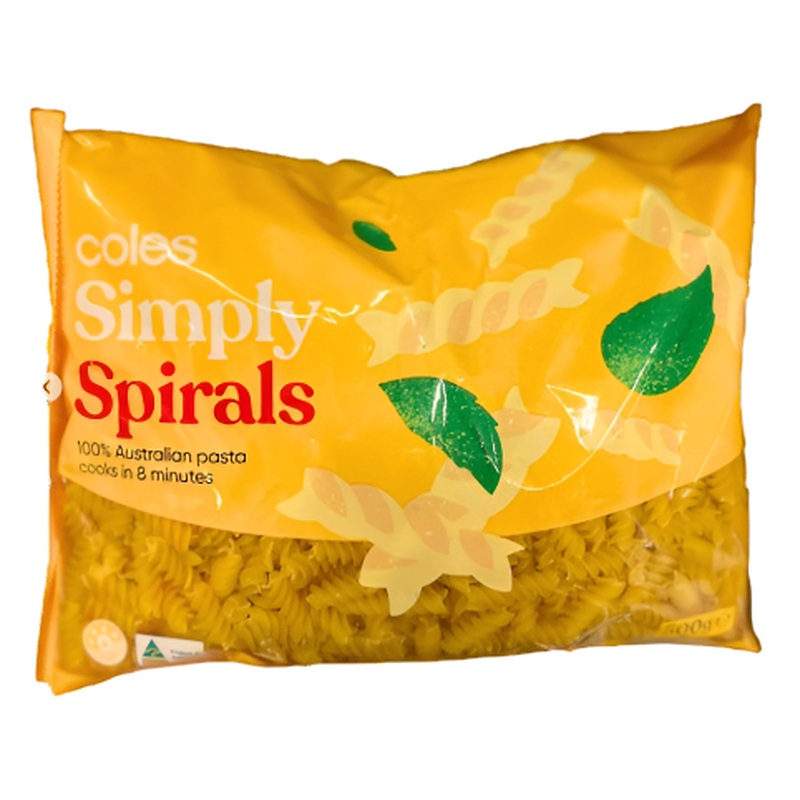 Coles Pasta Simply Spirals 500g