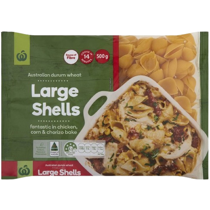 Woolworths Pasta Large Shells 500g