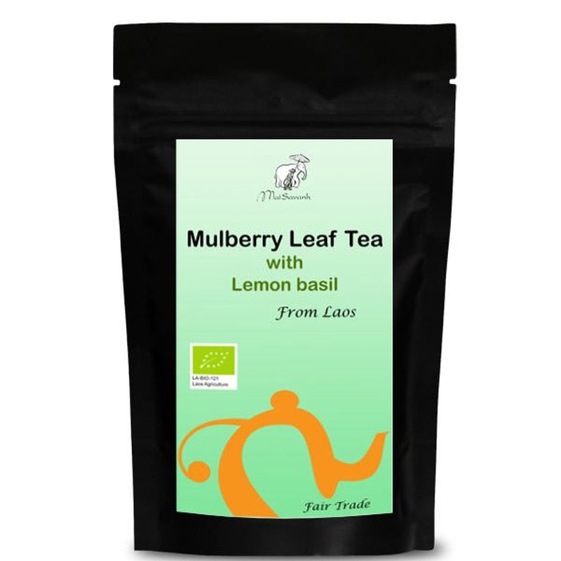 Premium Mulberry Leaf Tea with Lemon Basil 50g - Organic Herbal Blend