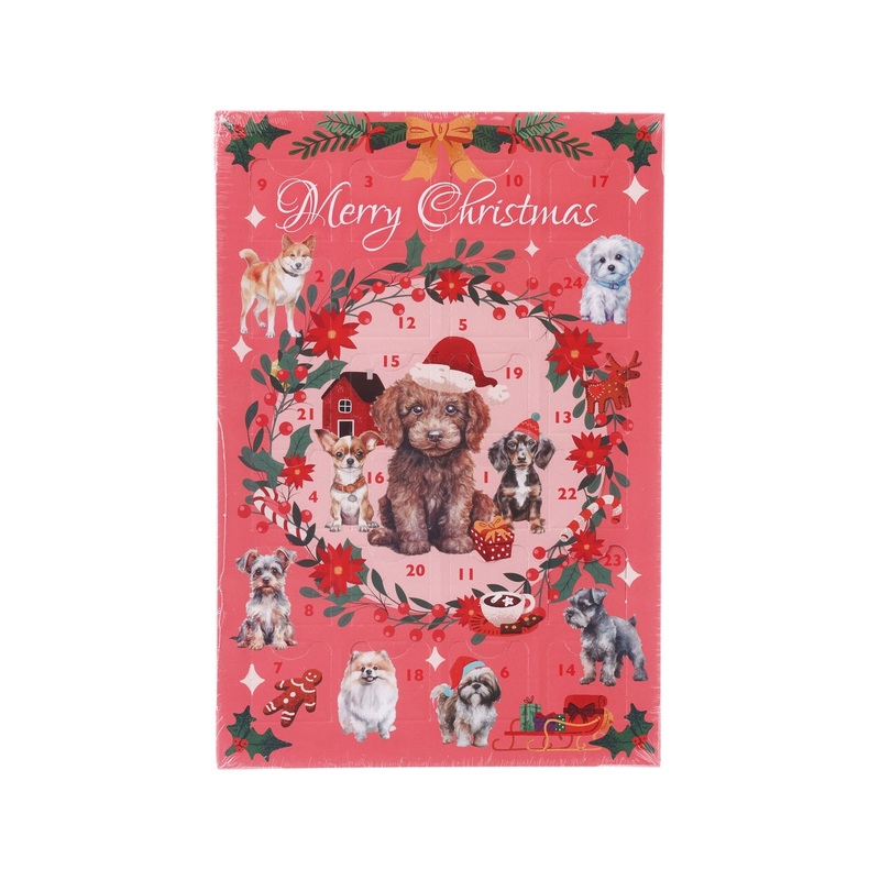 EUREKA Christmas Advent Calendar A5 (Dog) with Chocolate  (40g)