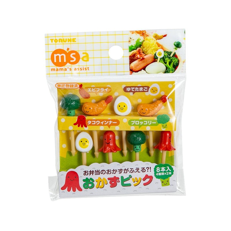 TORUNE Reusable Food Decoration Picks - Egg & Sausage