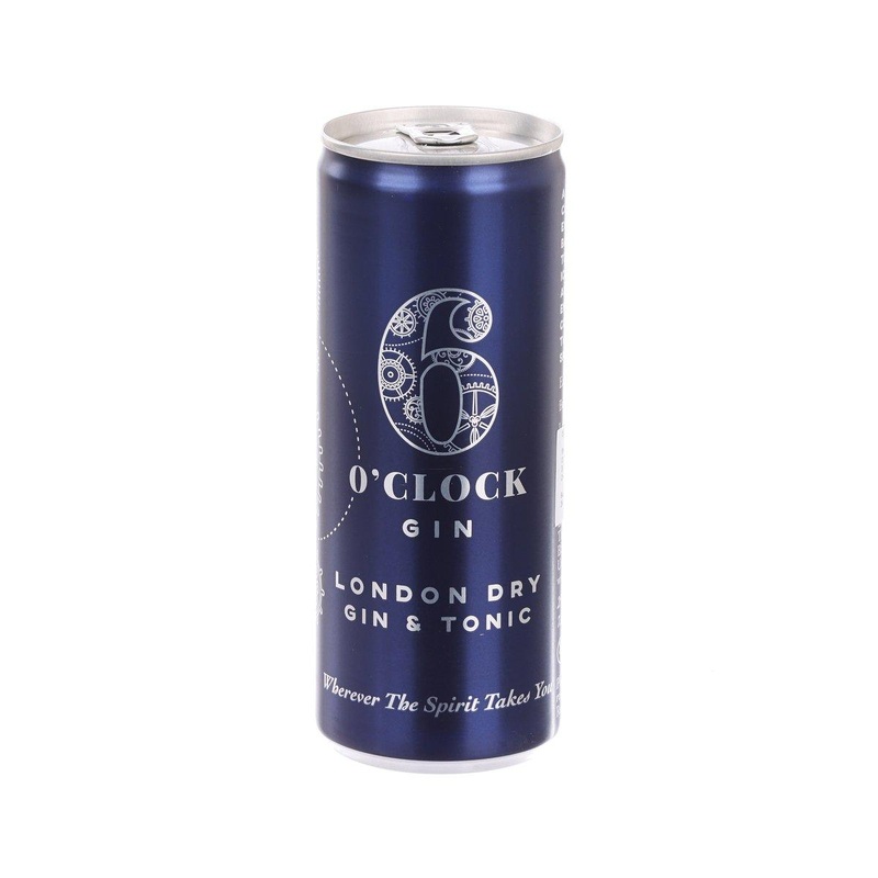 6 O'CLOCK GIN London Dry Gin & Tonic (Alc 7.0%) [Can]  (250mL)