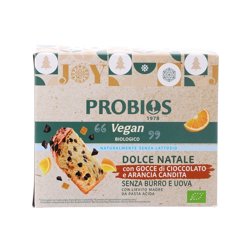 PROBIOS Organic Vegan Christmas Cake with Chocolate Chips and Candied Orange Peel  (500g)