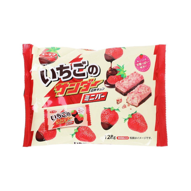 YURAKUSEIKA Strawberry Black Thunder Chocolate Mini Bar  (113g)