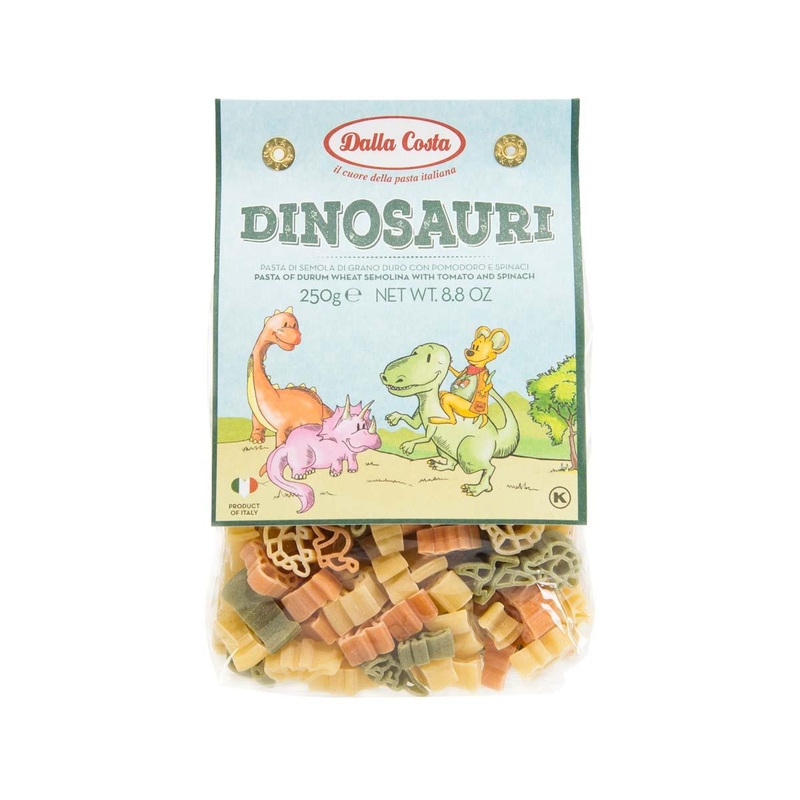 DALLA COSTA Pasta with Tomato and Spinach - Dinosaur  (250g)