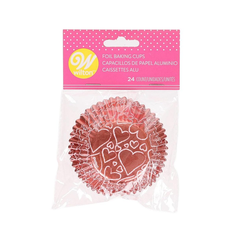 WILTON Valentine Foil Baking Cups - Heart  (24)