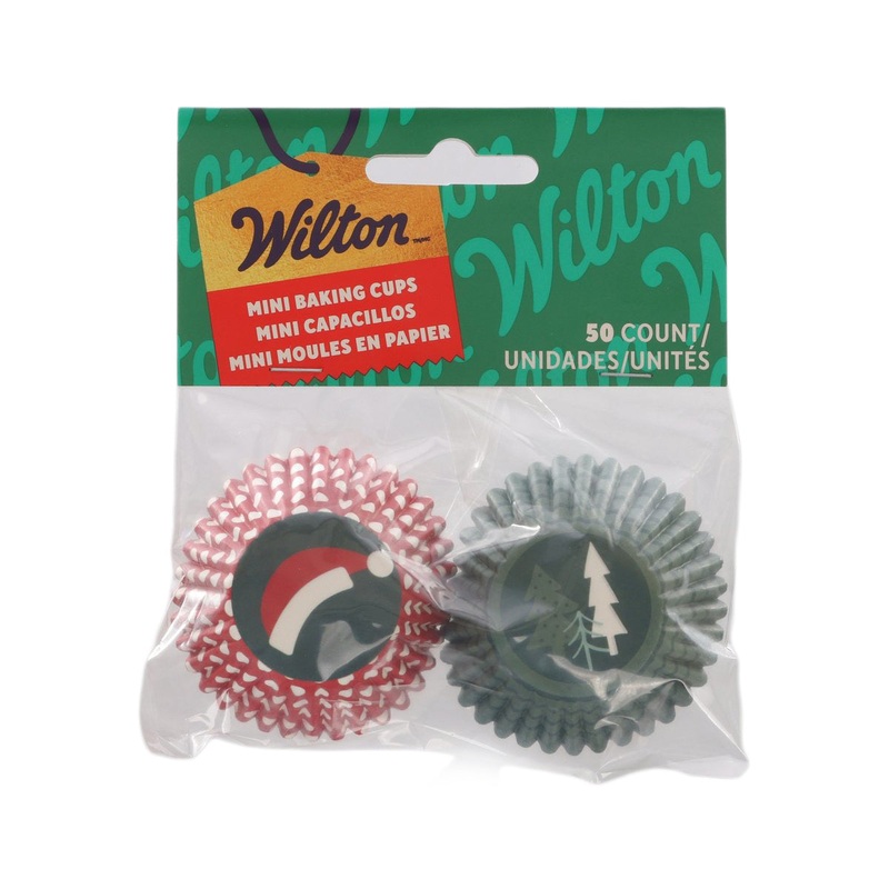 WILTON Xmas Mini Baking Cup - Santa Hat & Tree