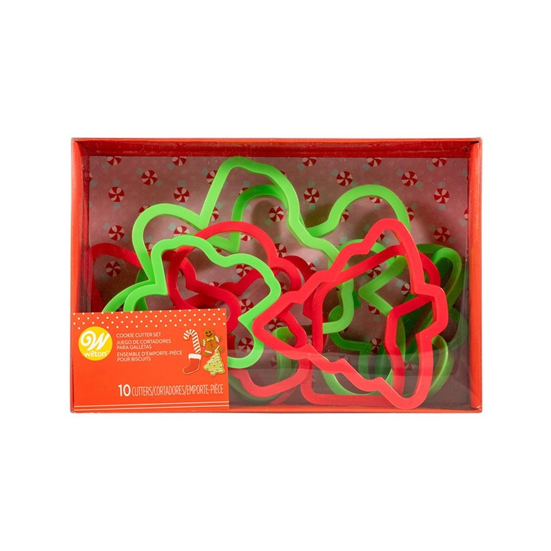 WILTON Xmas Plastic Cookie Cutter Set  (10pcs)