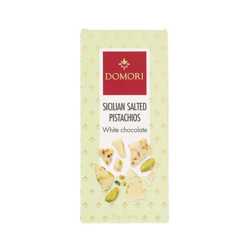 DOMORI Sicilian Salted Pistachios White Chocolate Bar  (75g)