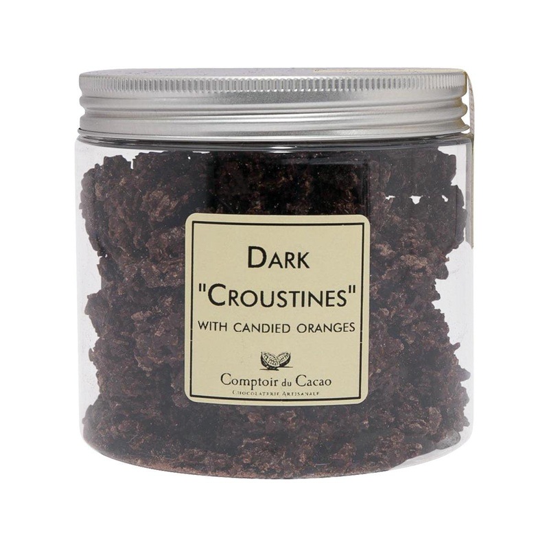 COMPTOIR DU CACAO Dark Croustines Chocolate with Candied Orange  (200g)