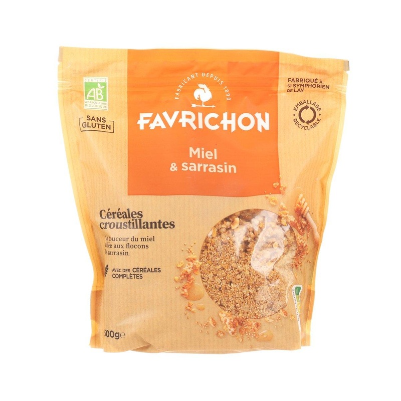 FAVRICHON Organic Gluten Free Honey & Buckwheat Crunchy Cereal  (500g)