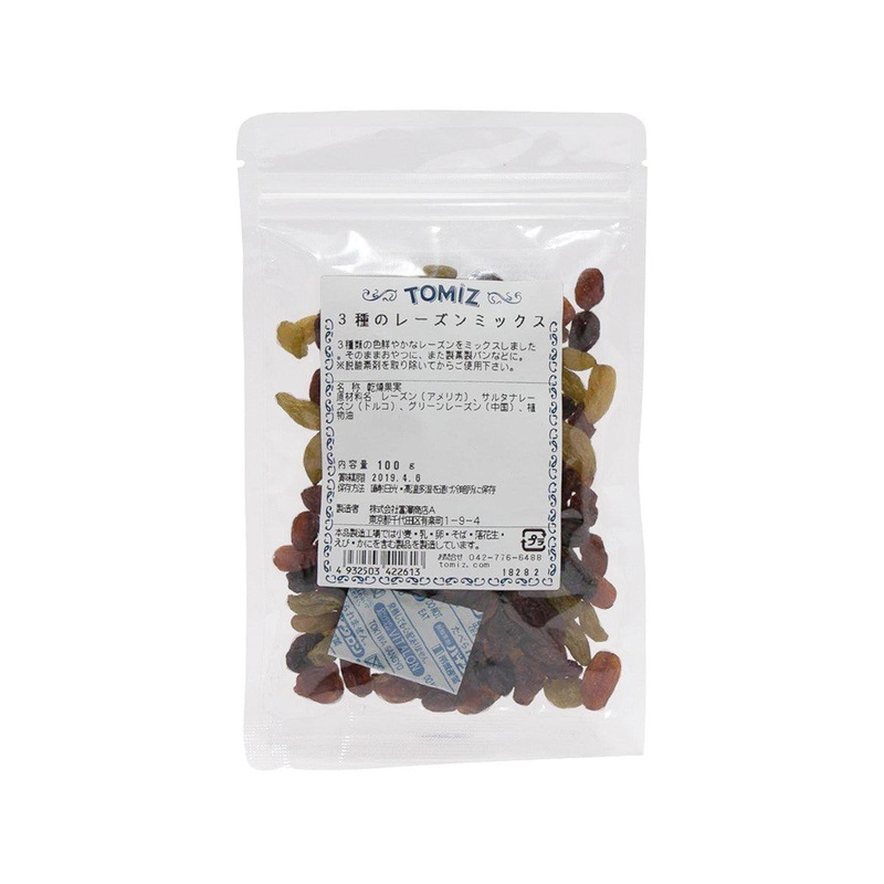 TOMIZAWA Mixed Raisins - 3 Varieties  (100g)
