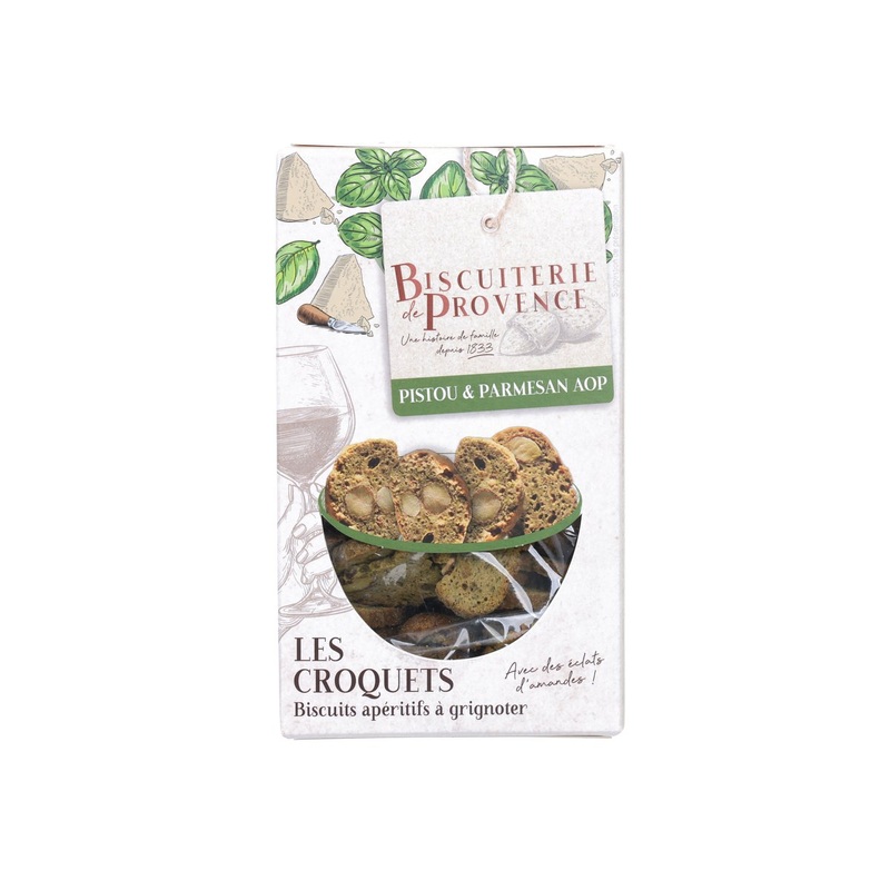 BISCUITERIE DE PROVENCE Pesto & Parmesan PDO Savoury Biscuits  (90g)