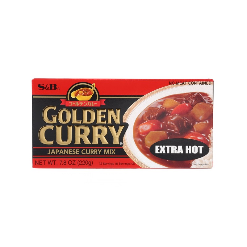 S&B Golden Curry Sauce Mix - Extra Hot [Eng]  (220g)