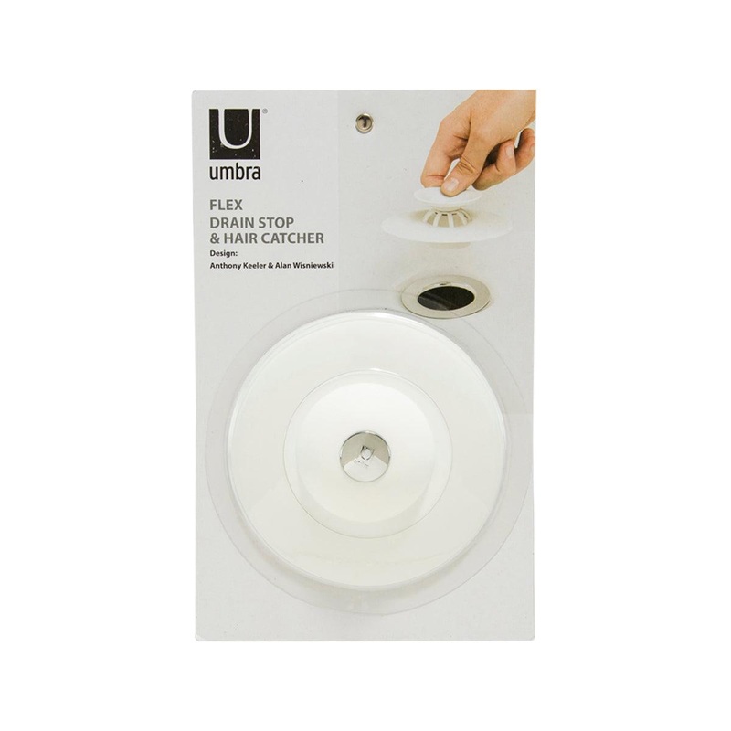 UMBRA Flex Drain Stop & Hair Catcher - White