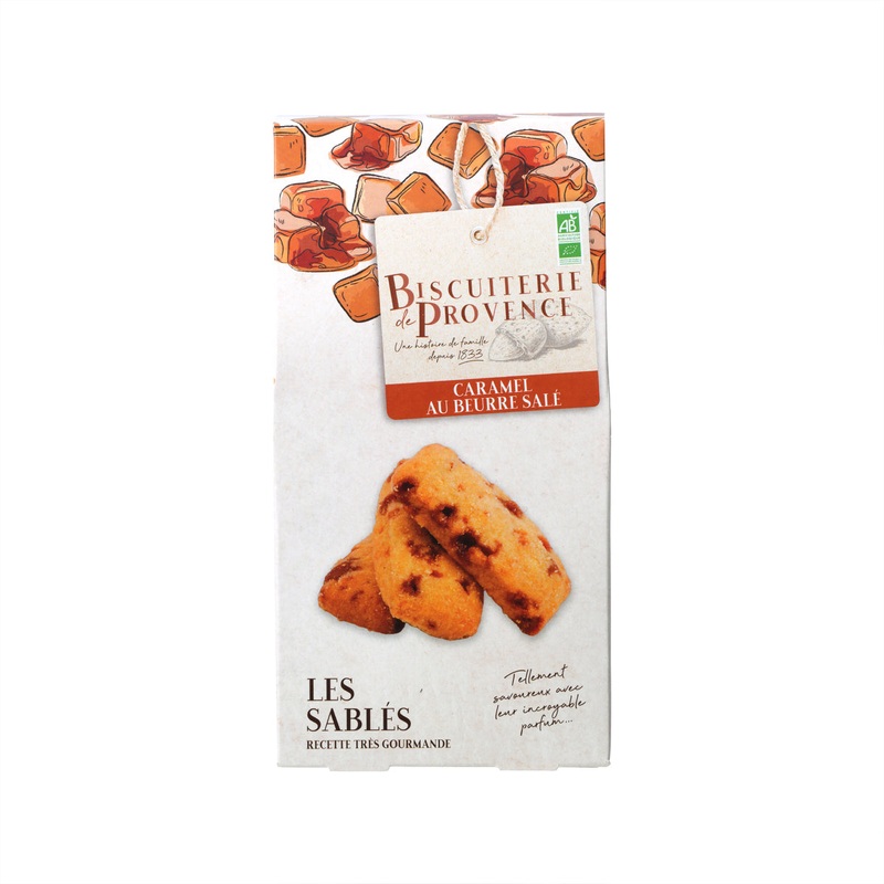 BISCUITERIE DE PROVENCE Organic Salted Butter Caramel Shortbreads  (120g)