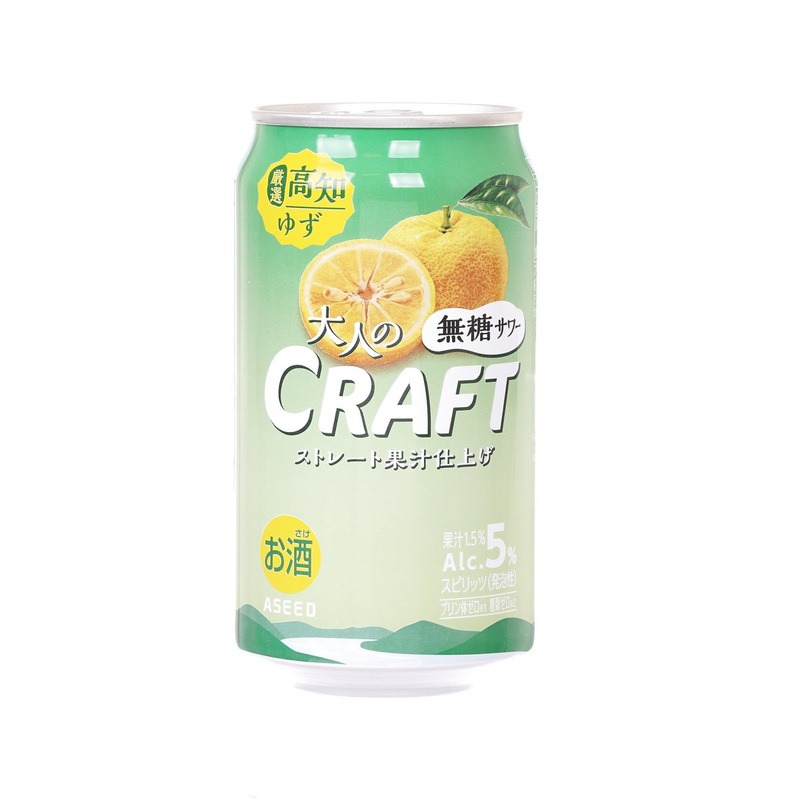 ASEED Aster Adult's Craft Kochi Yuzu Sugar-Free Sour (Alc 5%) [Can]  (350mL)