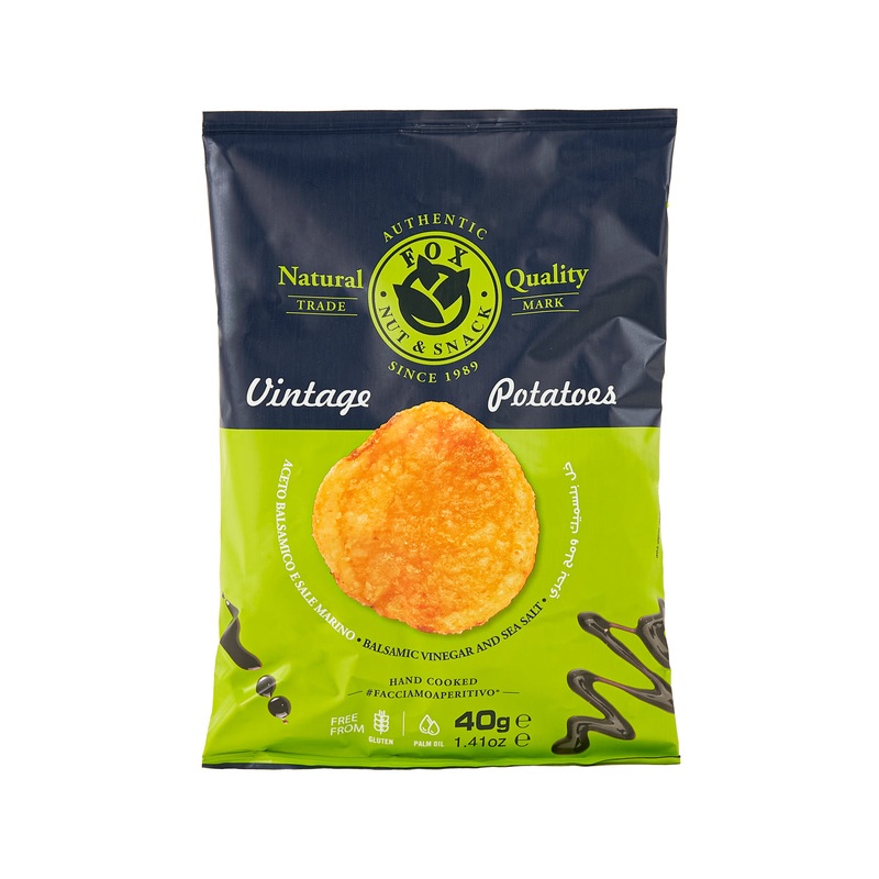 FOX Hand Cooked Potato Chips - Balsamic Vinegar & Sea Salt  (40g)