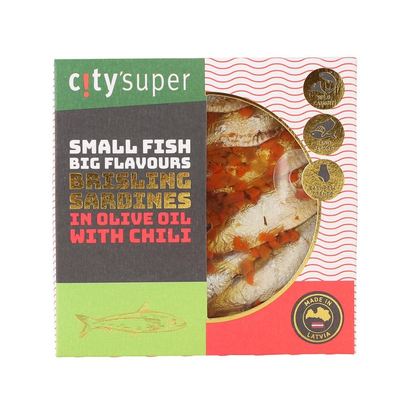 CITYSUPER Brisling Sardines in Olive Oil with Chili  (120g)