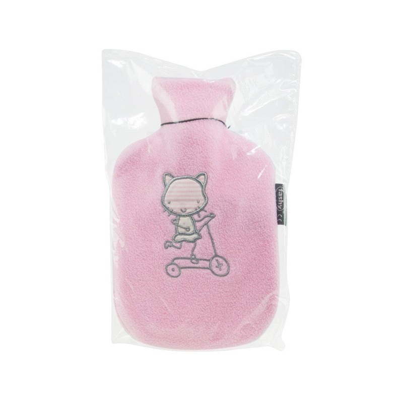 FASHY Fleece Hot Water Bottle 0.8L - Rose