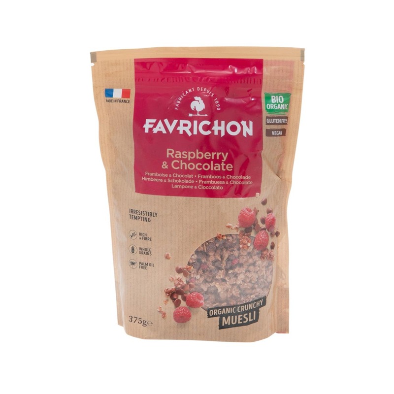 FAVRICHON Organic Gluten Free Raspberry & Chocolate Crunchy Muesli  (375g)