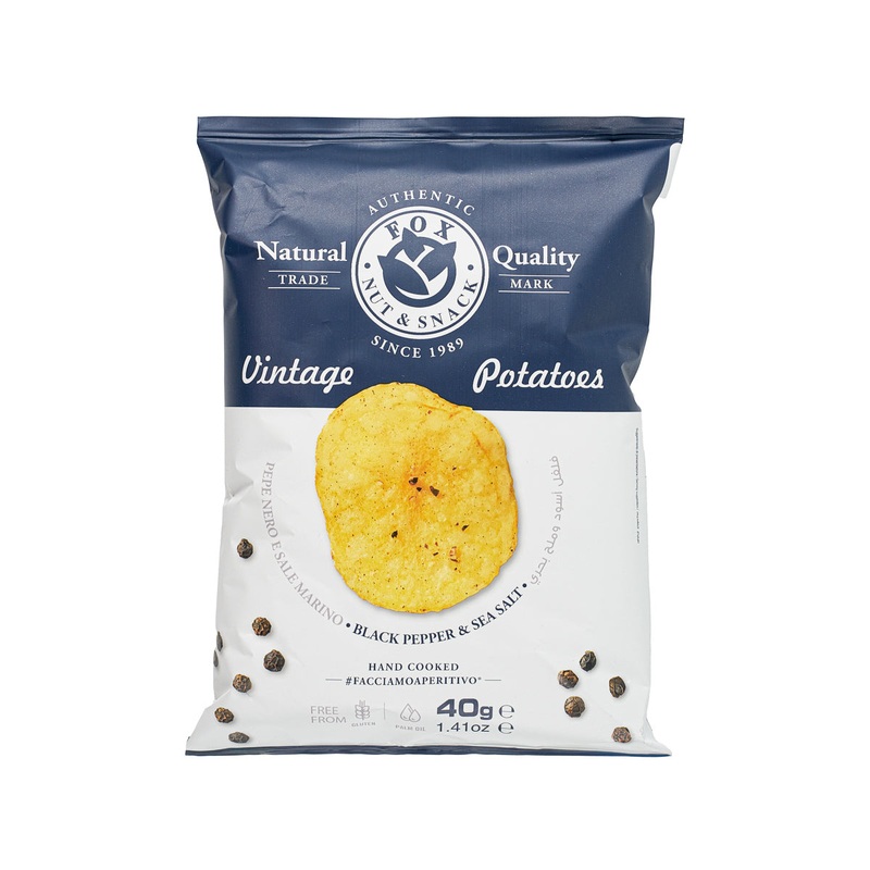 FOX Hand Cooked Potato Chips - Black Pepper & Sea Salt  (40g)