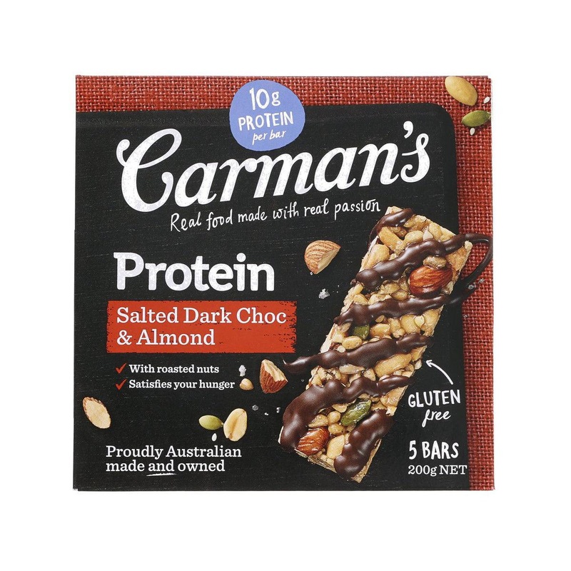 CARMAN'S Protein Bar - Salted Dark Choc & Almond  (200g)