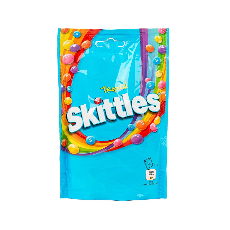 SKITTLES Vegan Chewy Sweets - Tropical Fruit Flavoured [Pouch]  (136g)