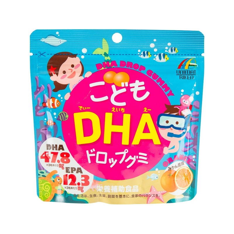 UNIMAT RIKEN DHA + Vitamin D Drop Gummy for Children - Peach Flavor  (60pcs)