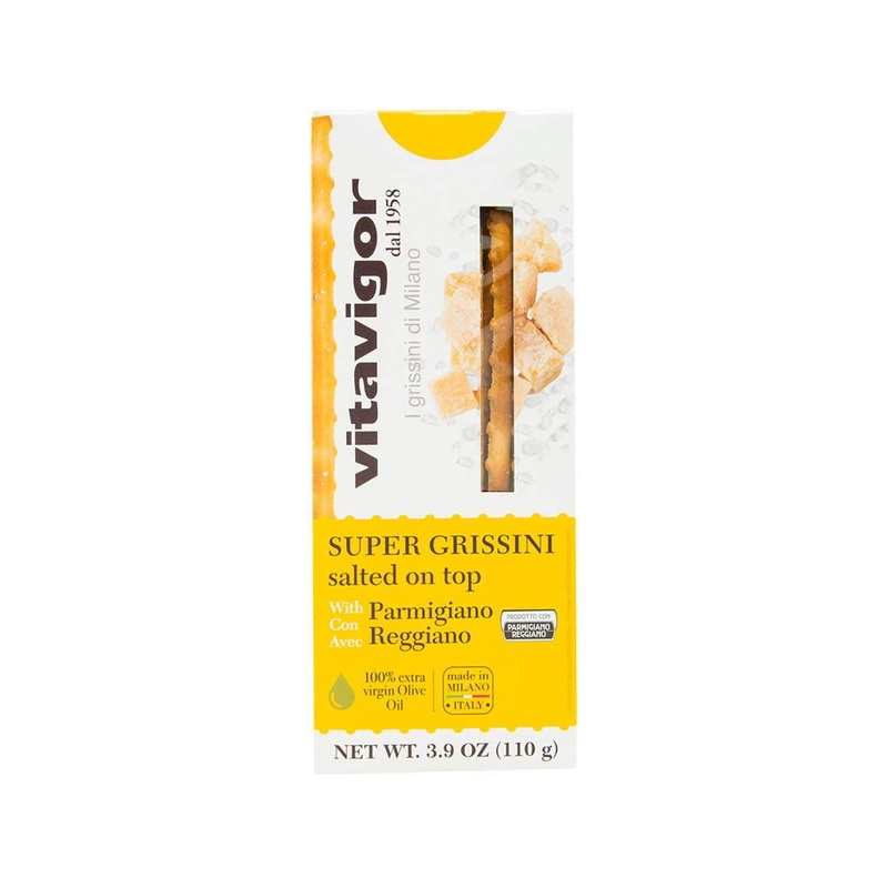 VITAVIGOR Grissini Breadsticks Salt on Top - Parmigiano Reggiano with Extra Virgin Olive Oil  (110g)