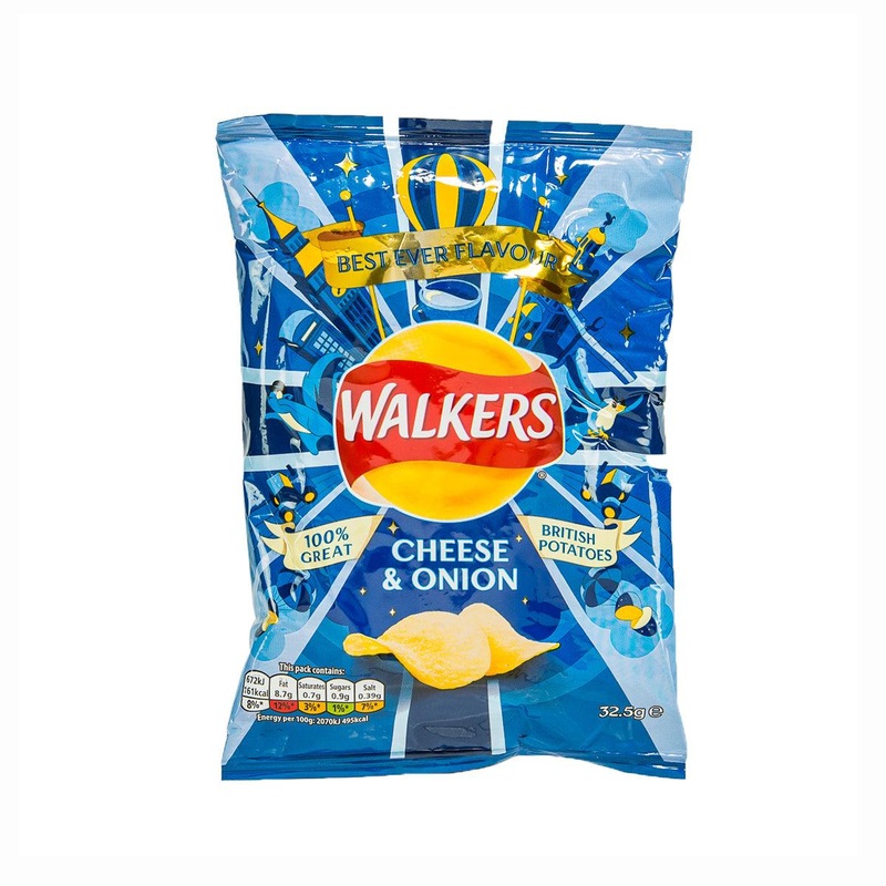 WALKERS Cheese & Onion Flavour Potato Crisps  (32.5g)