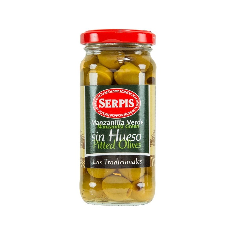 SERPIS Manzanilla Green Pitted Green Olives  (235g)
