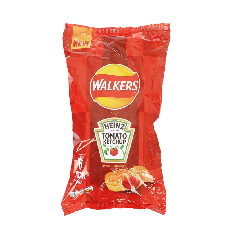WALKERS Heinz Tomato Ketchup Crisps [Multipack]  (6 x 25g)