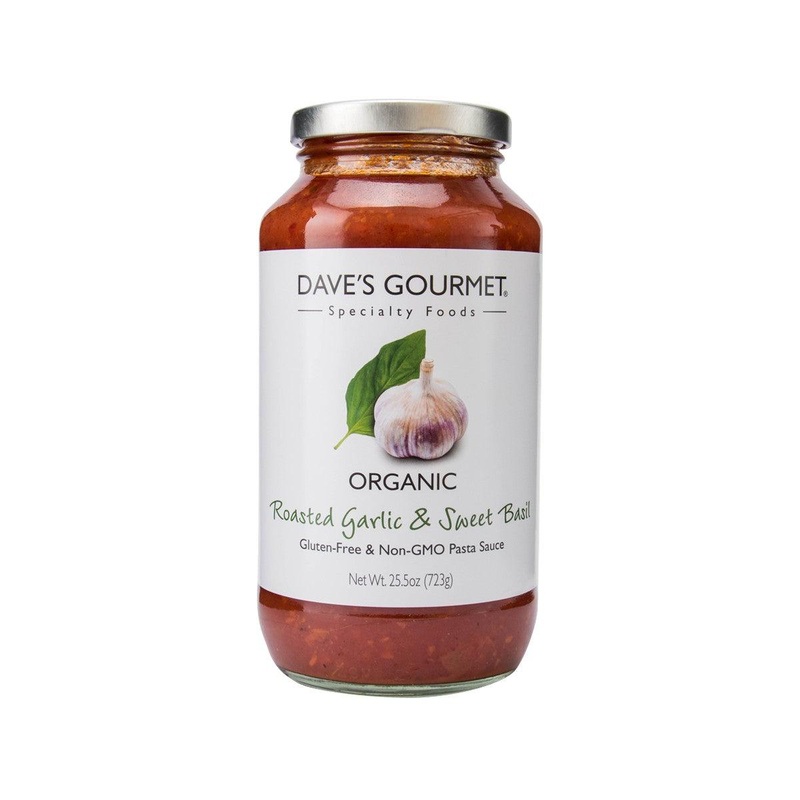 DAVE'S GOURMET Organic Roasted Garlic & Sweet Basil Pasta Sauce  (680g)