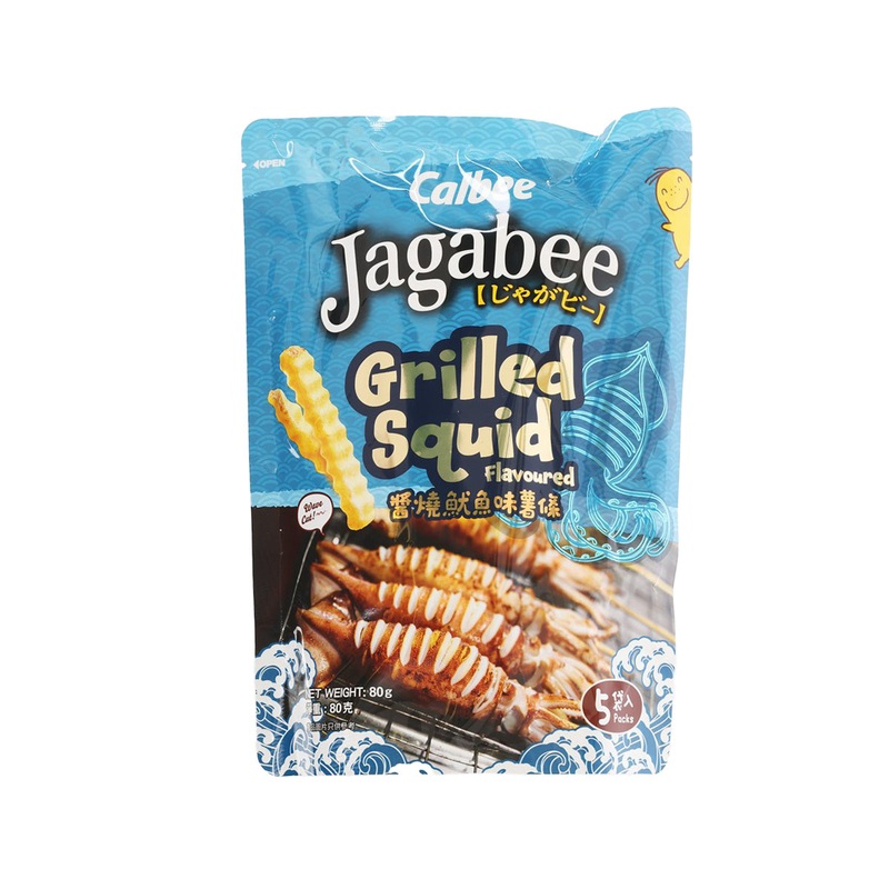CALBEE Jagabee Grilled Squid Flavoured Wave Cut Potato Sticks [Standing Pouch]  (80g)