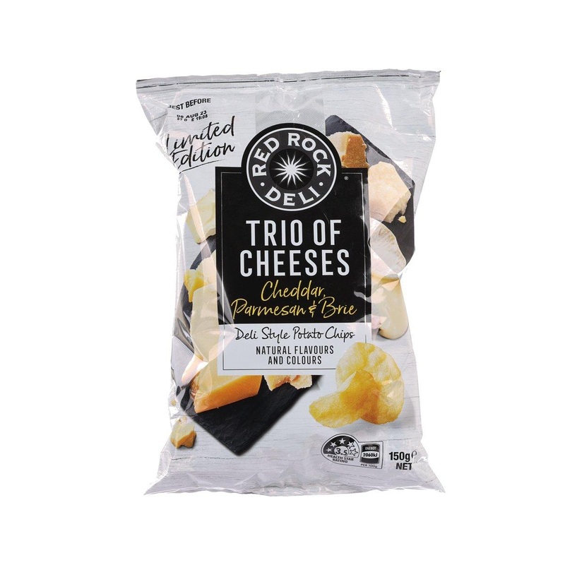 RED ROCK DELI Trio of Cheeses (Cheddar, Parmesan & Brie) Potato Chips  (165g)