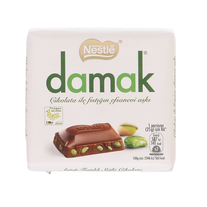 DAMAK Milk Chocolate with Pistachio  (60g)