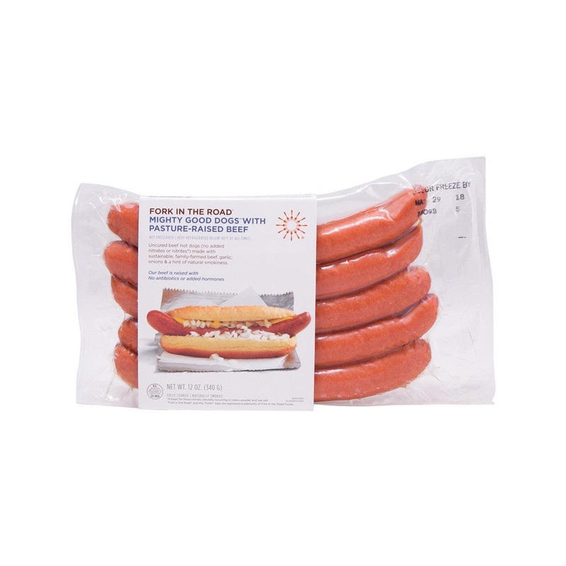 FORK IN THE ROAD Mighty Good Dogs Pasture-Raised Uncured Beef Hot Dogs  (340g)