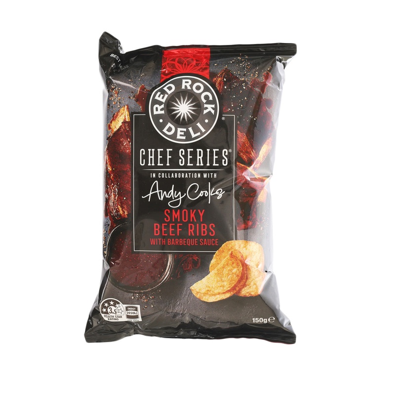 RED ROCK DELI Chef Series Potato Chip - Smoky Beef Ribs with BBQ Sauce Flavor  (150g)