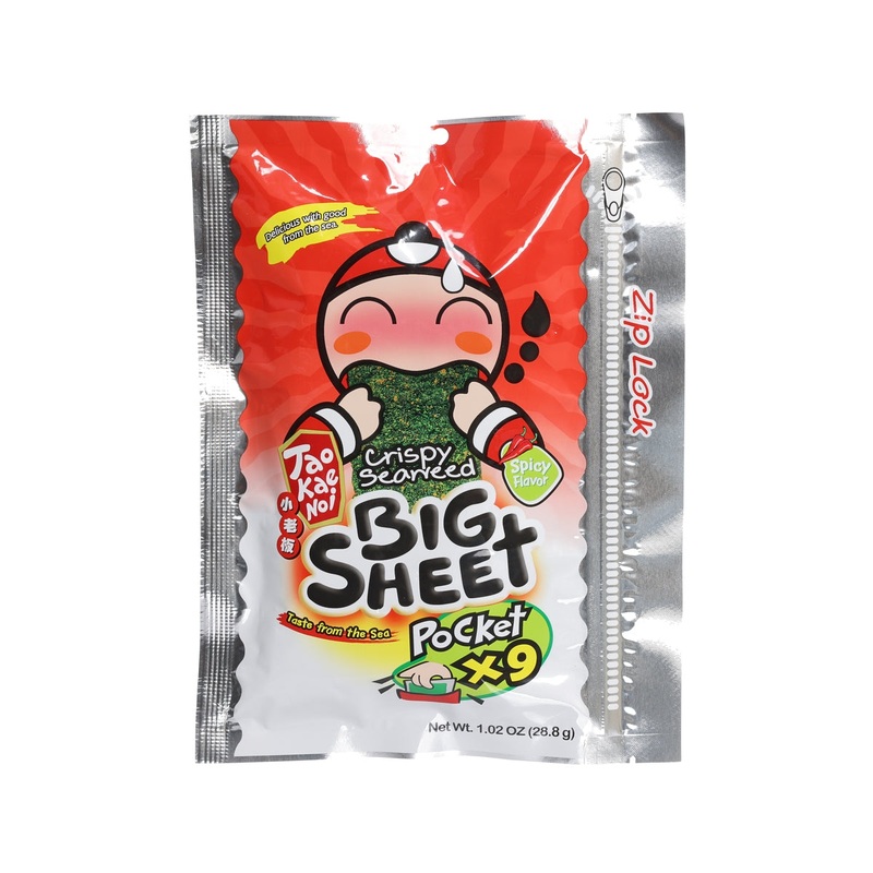 TAOKAENOI Crispy Seaweed Big Sheet Pocket - Spicy Flavor  (28.8g)