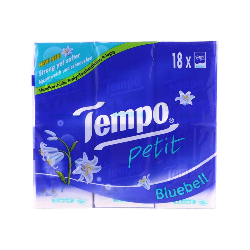 TEMPO Petit Pocket Tissue - Bluebell  (18 x 7pcs)